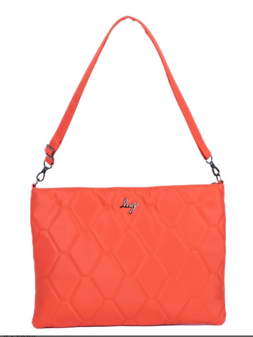 Lug Galley Satin Luxe VL Quilted Portfolio Crossbody Bag. Papaya. NWT